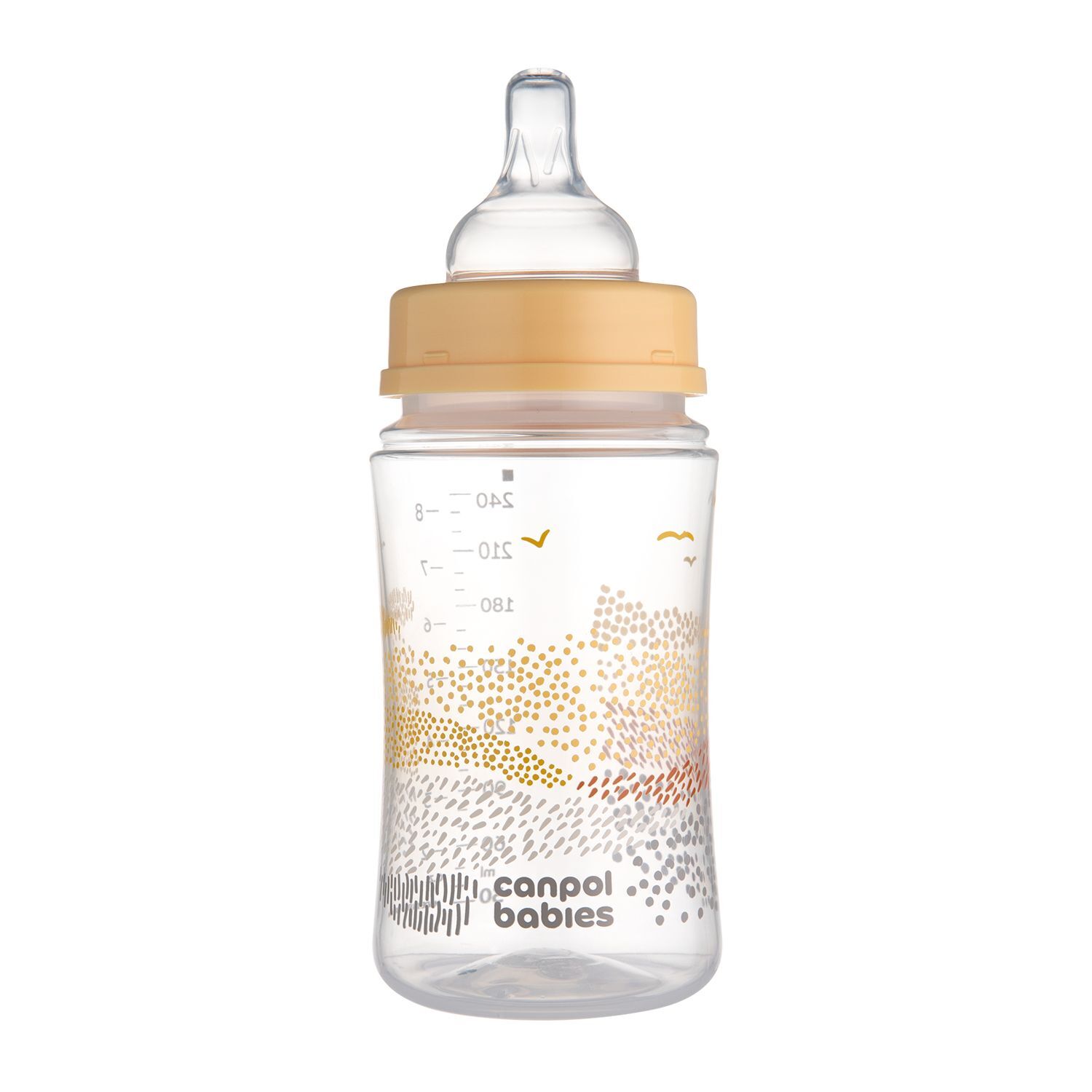 Canpol babies Пляшка антиколікова з широким отвором 240 мл Easystart MOUNTAINS - бежева