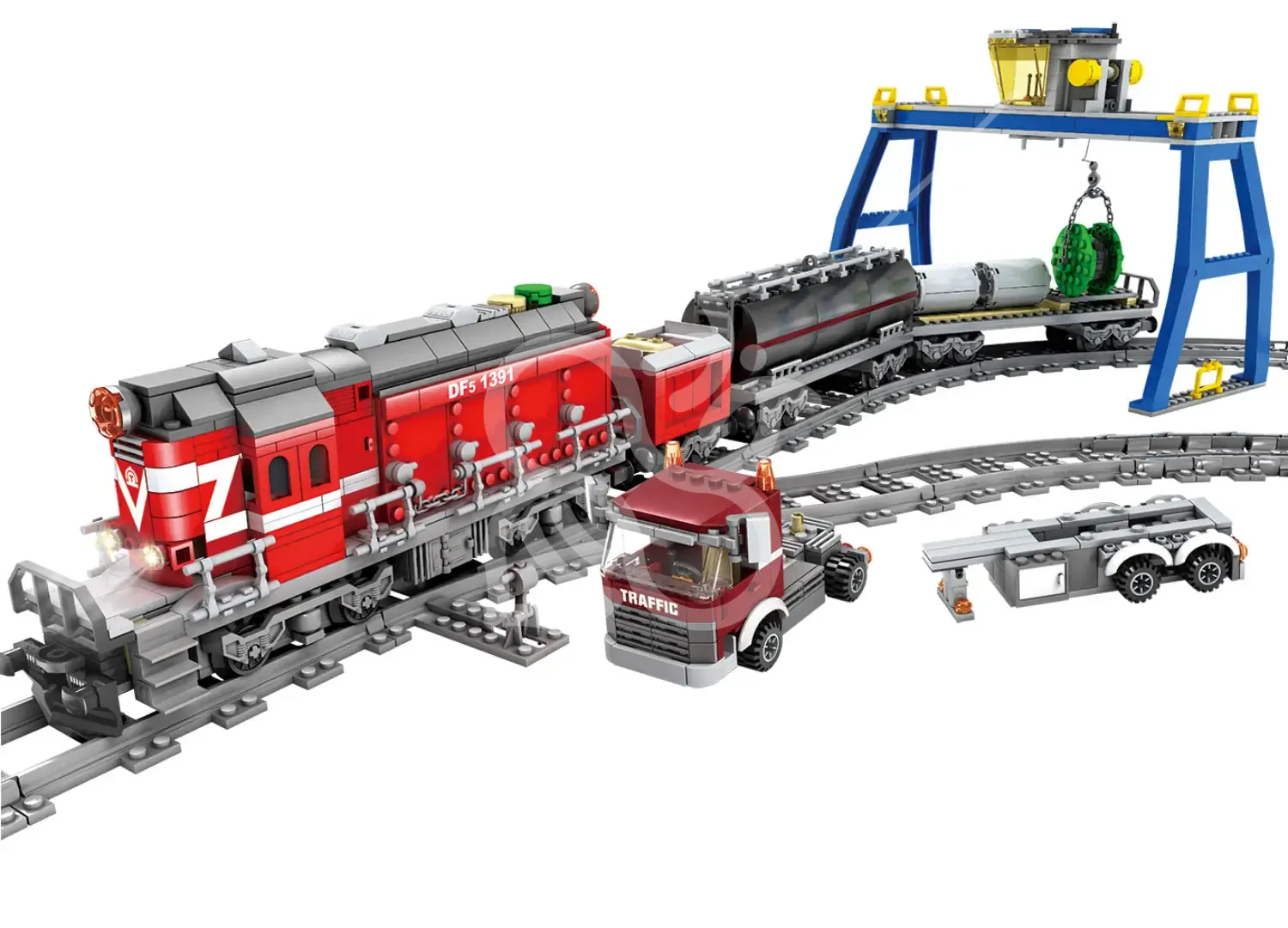 Конструктор ZIPP Toys "Потяг DF5 1391 з рельсами". Колір: червоний