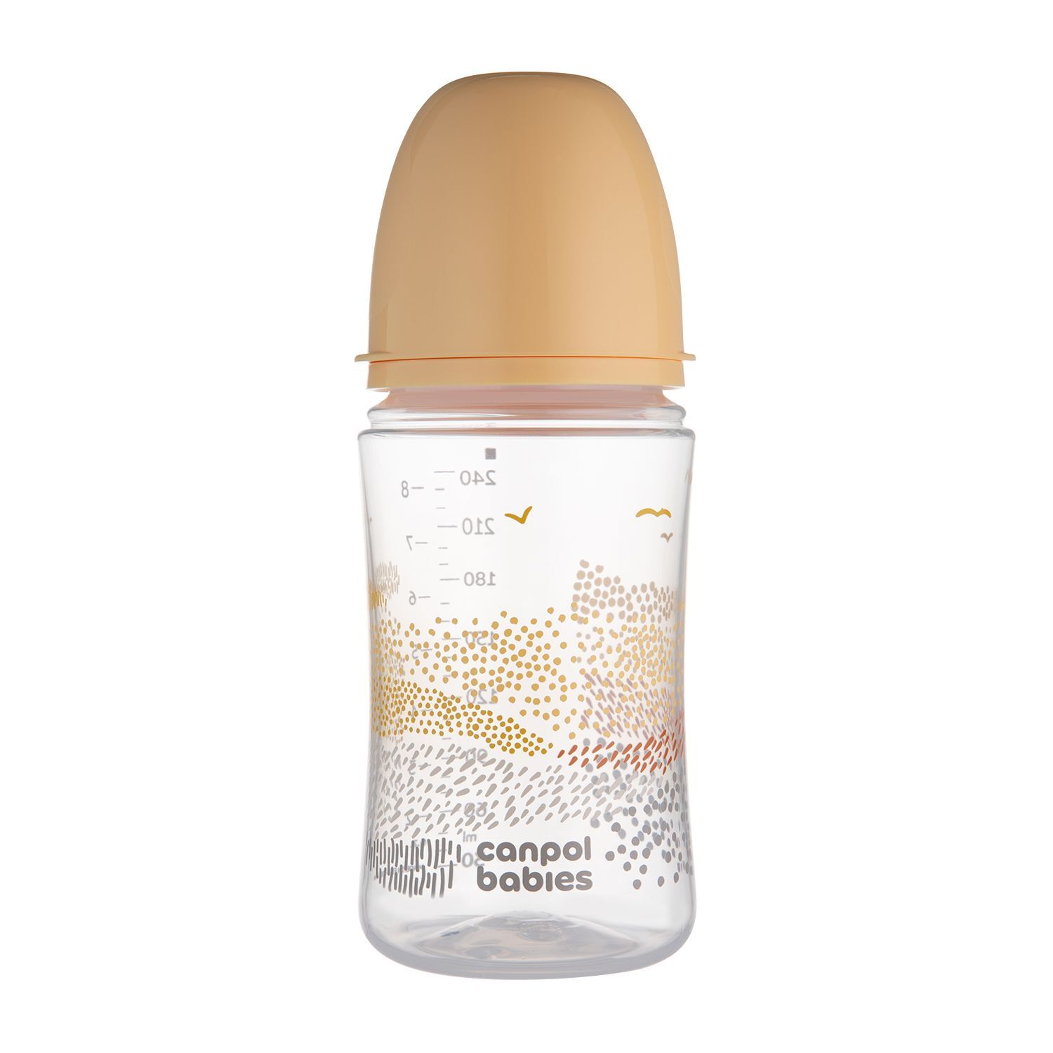 Canpol babies Пляшка антиколікова з широким отвором 240 мл Easystart MOUNTAINS - бежева