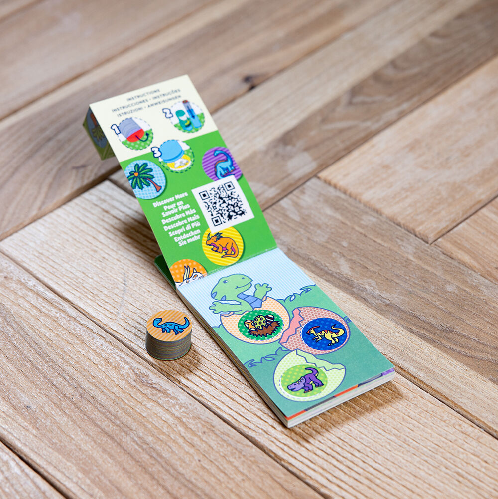 Melissa & Doug. Sticker WOW: Набір з мініблокноту та запасних наліпок для штампу «Динозаври»