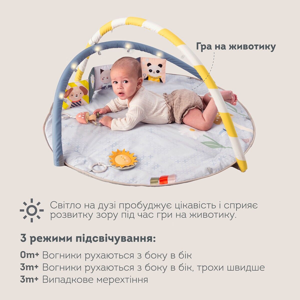 Музичний килимок з дугами, що розвиває, колекції "Квітуча фантазія" – СОНЯЧНІ НОТИ
