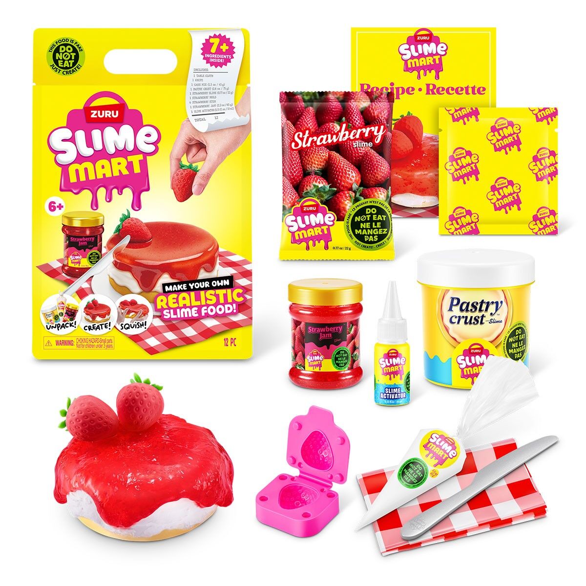 Ігровий набір зі слаймами SLIME MART серії "Shopping Bag" – ПОЛУНИЧНИЙ ЧИЗКЕЙК