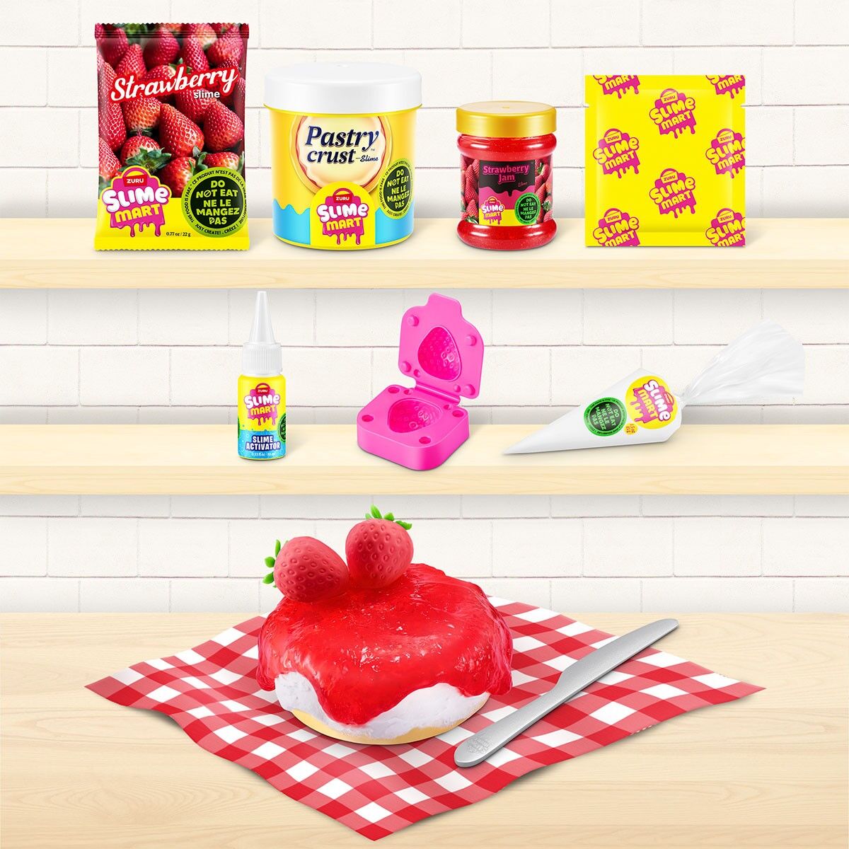 Ігровий набір зі слаймами SLIME MART серії "Shopping Bag" – ПОЛУНИЧНИЙ ЧИЗКЕЙК