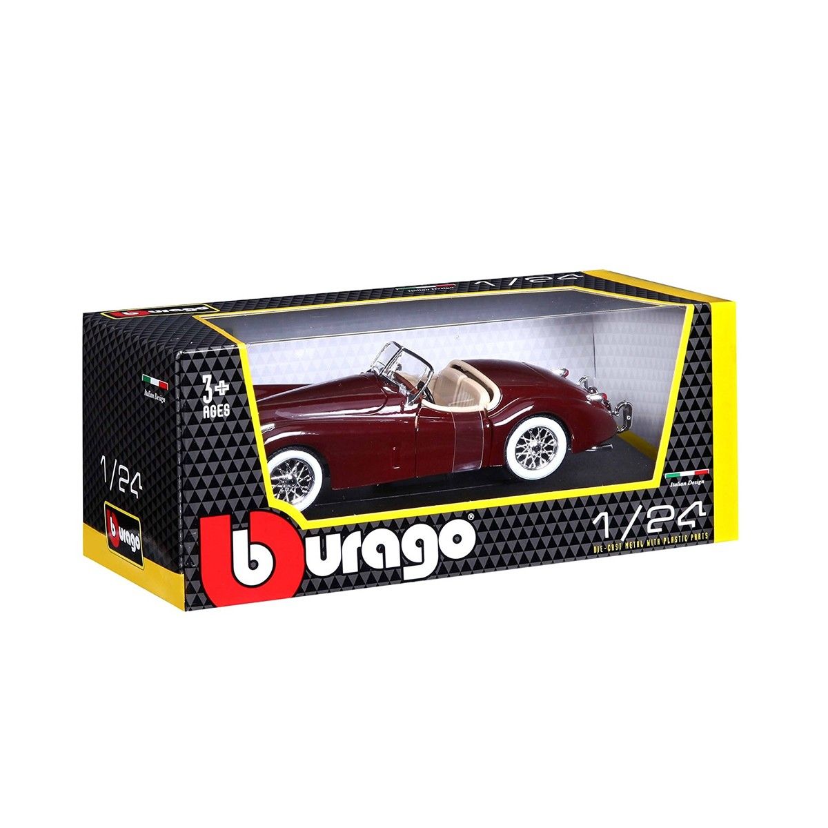 Автомодель - JAGUAR XK 120 (1951) (асорті вишневий, сріблястий, 1:24)