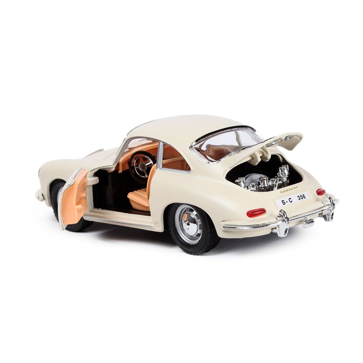 Автомодель - PORSCHE 356B (1961) (асорті слонова кістка, червоний, 1:24)