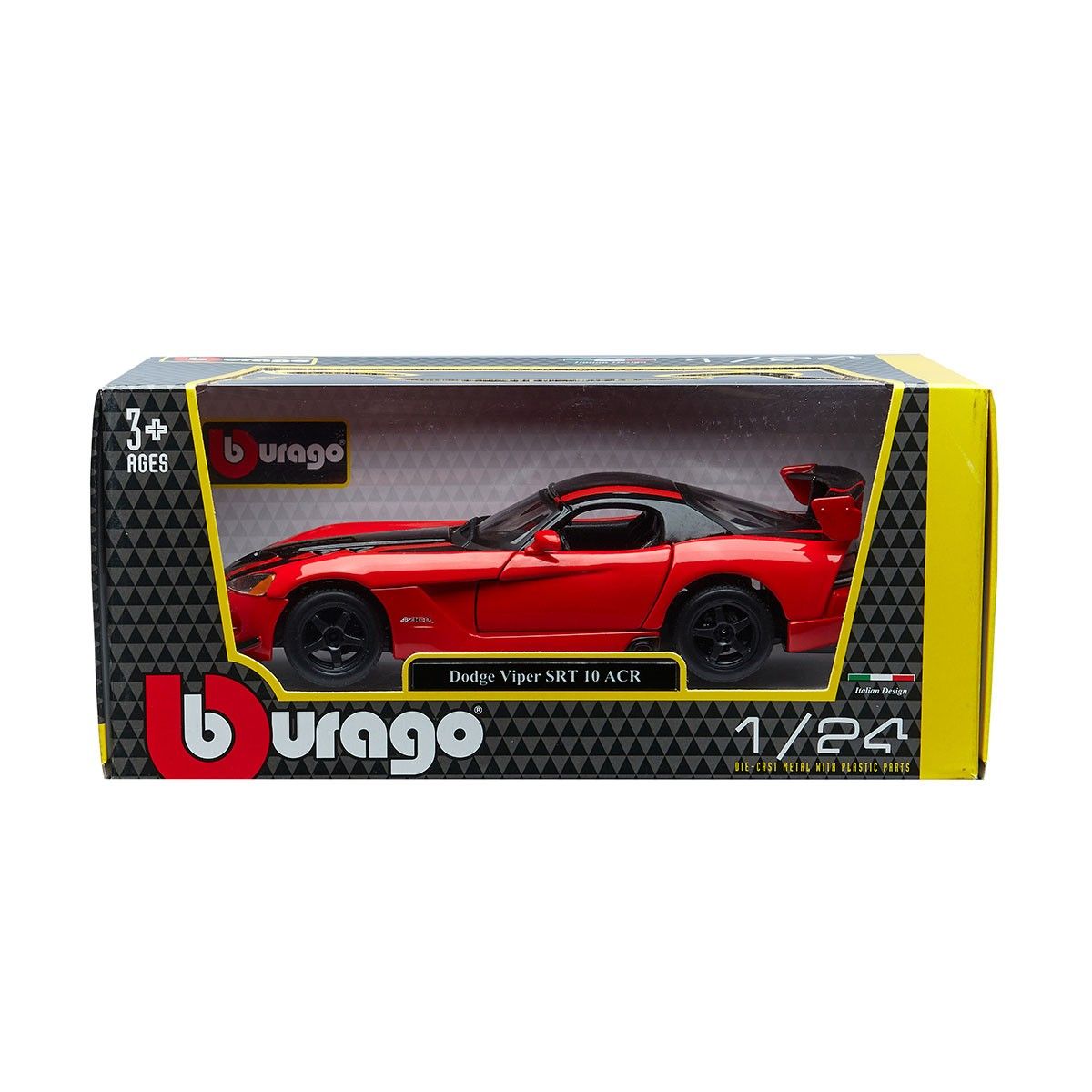 Автомодель - DODGE VIPER SRT10 ACR  (ассорті помаранч-чорн металік, червоно-чорн металік, 1:24)