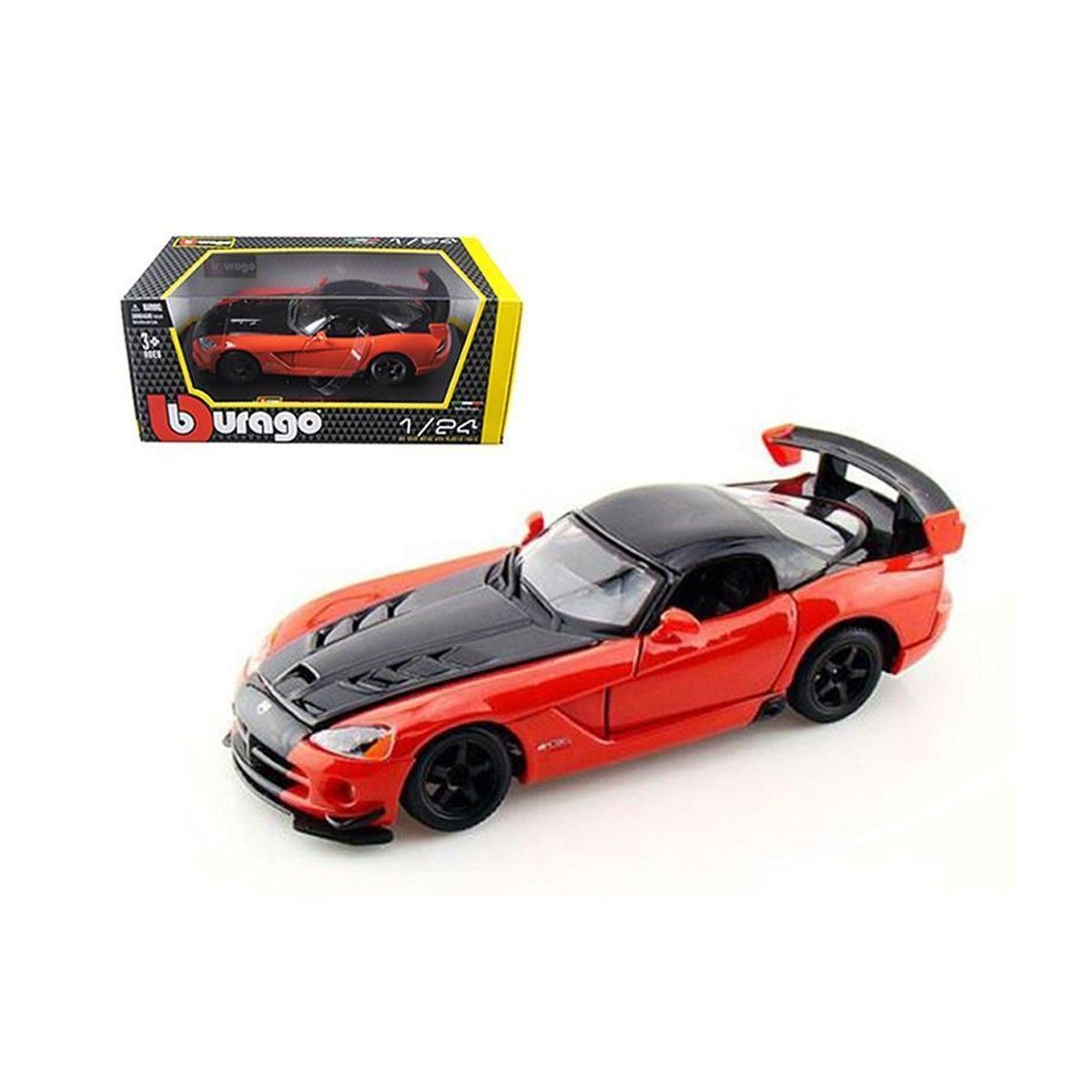 Автомодель - DODGE VIPER SRT10 ACR  (ассорті помаранч-чорн металік, червоно-чорн металік, 1:24)