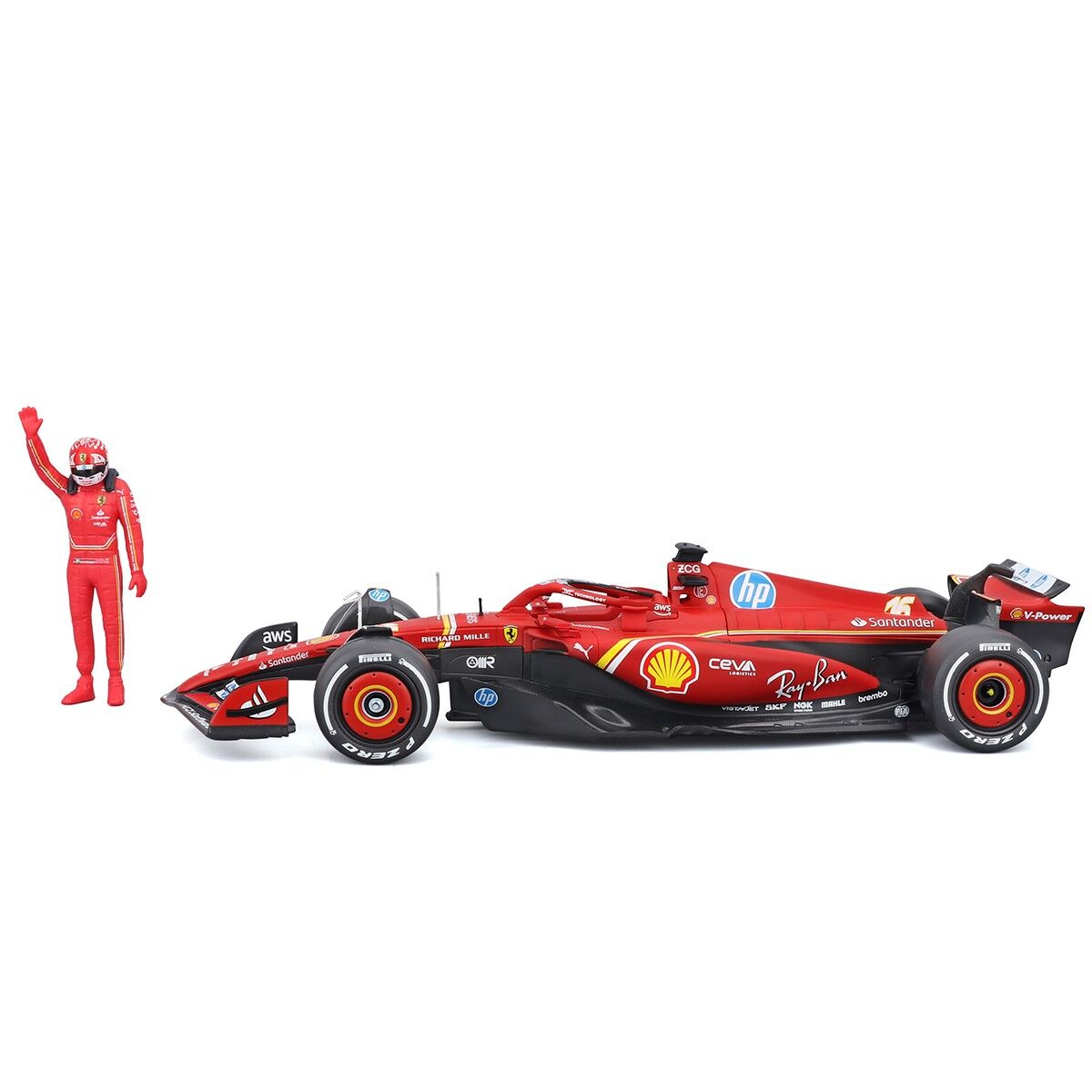 Автомодель з фігуркою – FERRARI SF-24 (2024) (1:24)