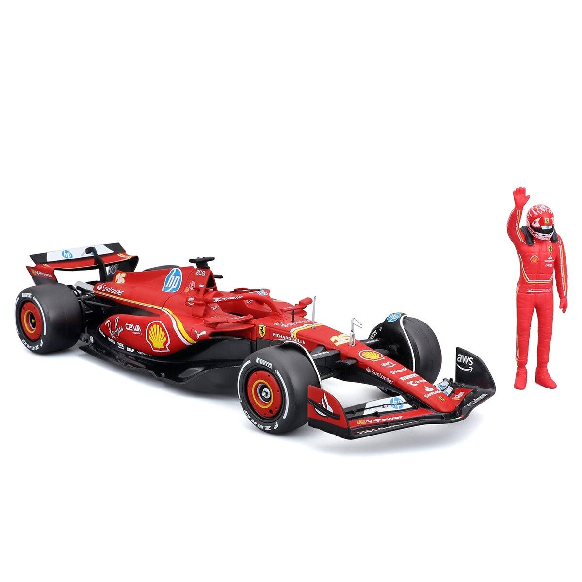Автомодель з фігуркою – FERRARI SF-24 (2024) (1:24)