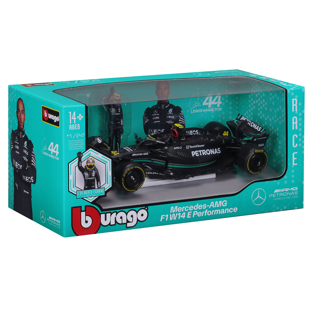 Автомодель з фігуркою - MERCEDES-AMG F1 W14 E PERFORMANCE (1:24)