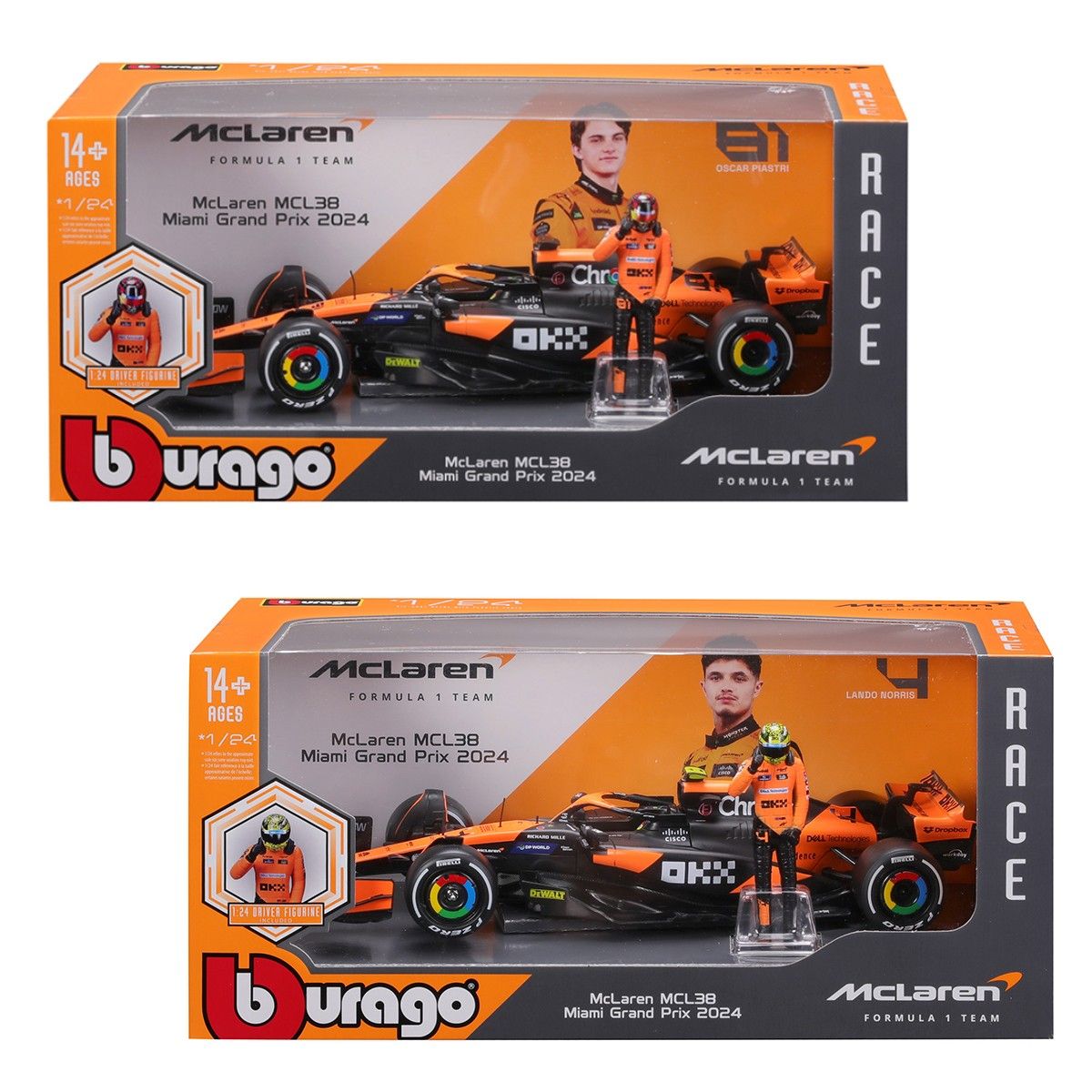 Автомодель з фігуркою - MCLAREN MCL38 (1:24)