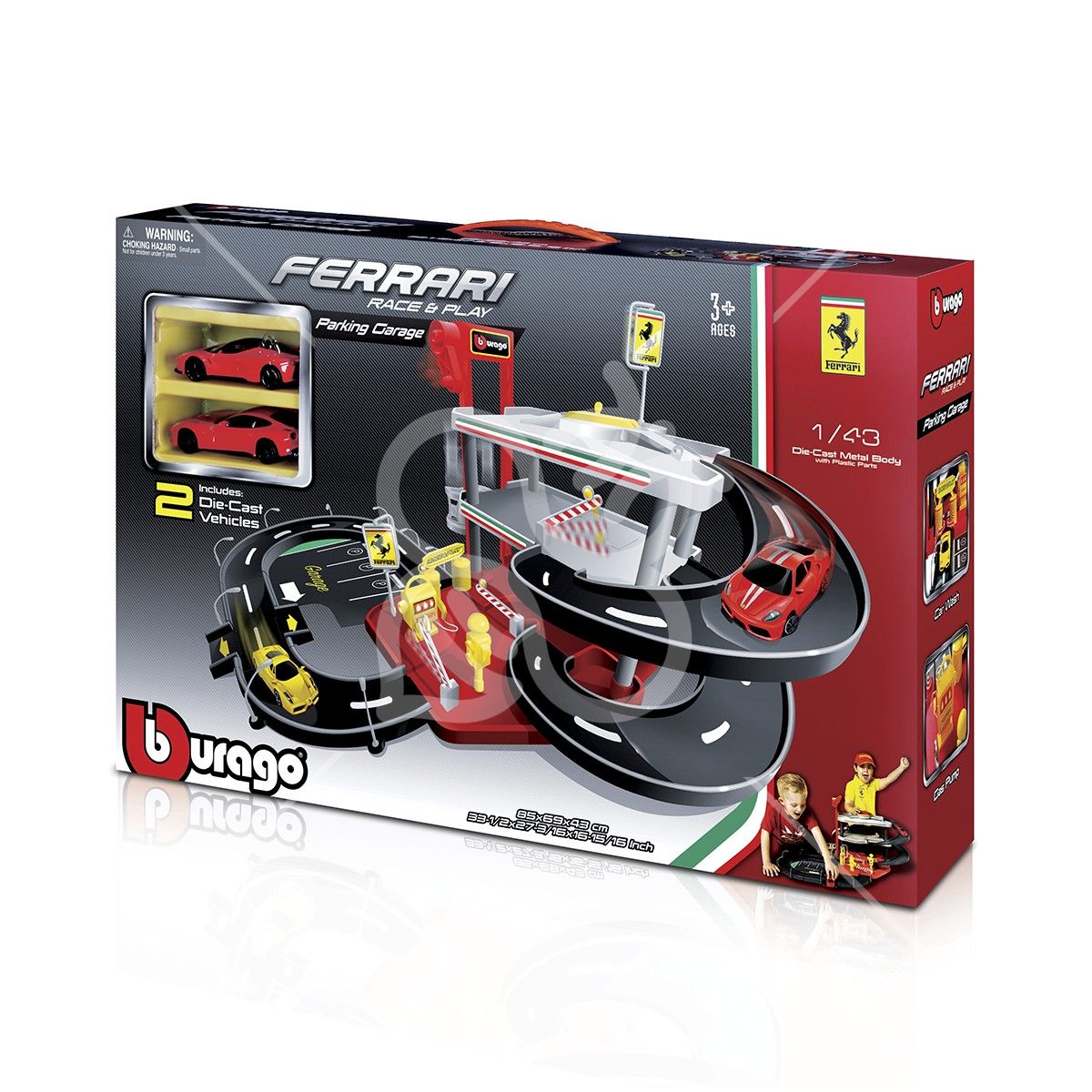 Ігровий набір - ГАРАЖ FERRARI (3 рівні, 2 машинки 1:43)