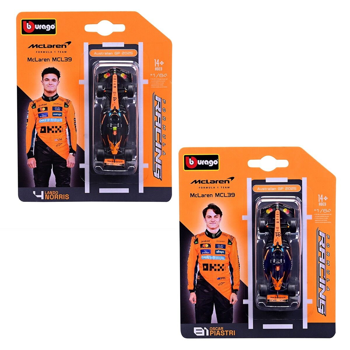 Автомодель - MCLAREN F1 MCL39 (2025) (1:64)
