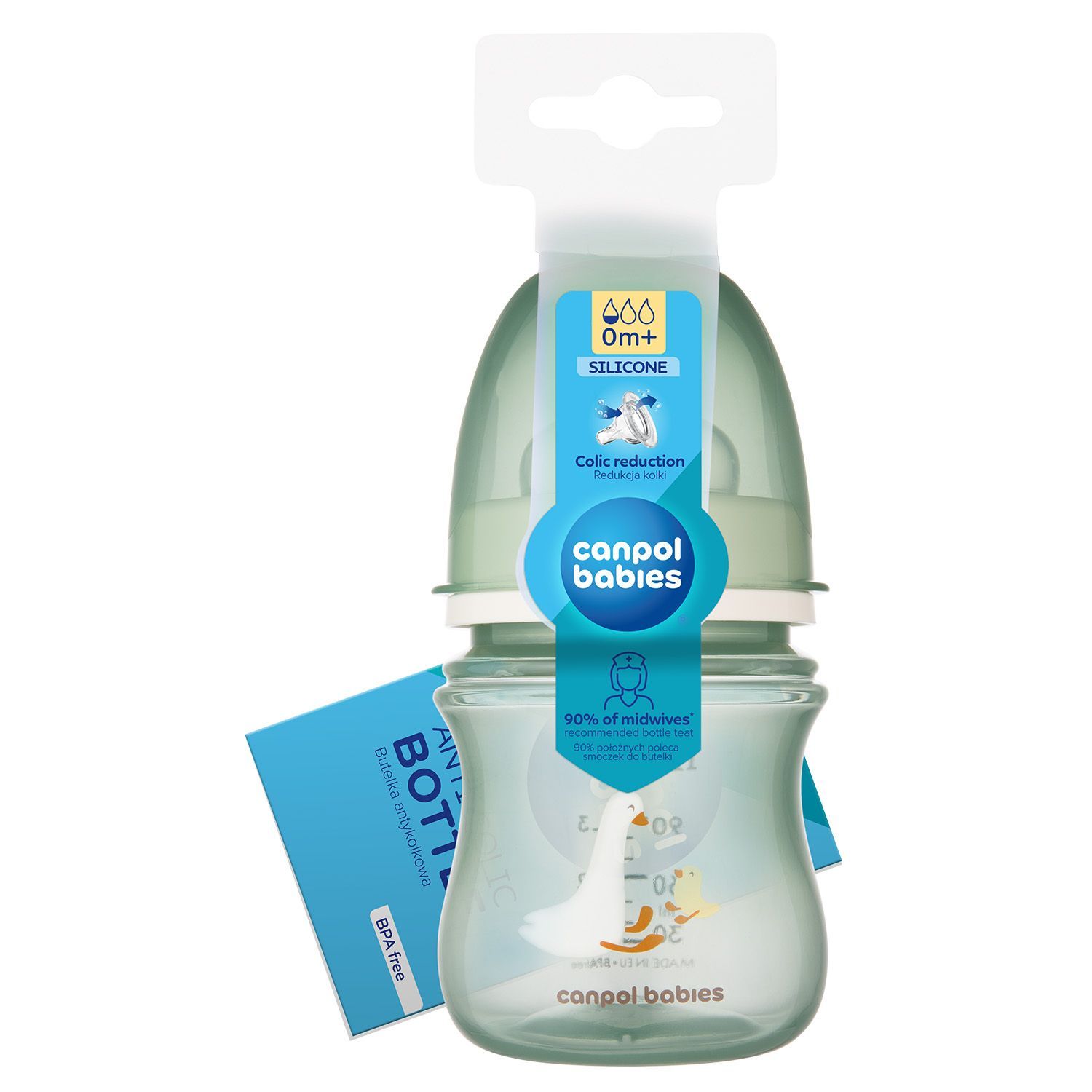 Canpol babies Пляшка антиколікова з широким отвором 120 мл Easystart - Гуси