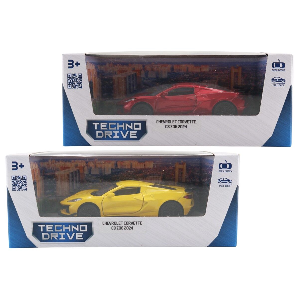 Автомодель – CHEVROLET CORVETTE C8 Z06 2024 (жовтий, червоний)