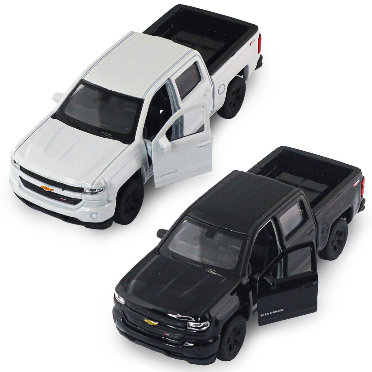 Автомодель - CHEVROLET SILVERADO 2017 (перламутрово-білий, чорний)