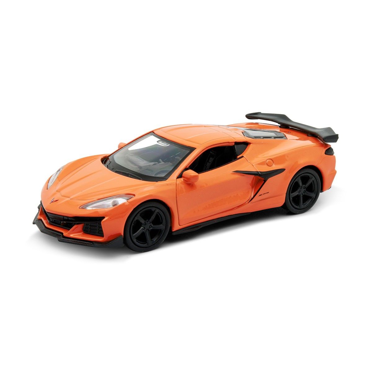Автомодель - CHEVROLET CORVETTE Z06 2023 (помаранчевий, світло-блакитний)