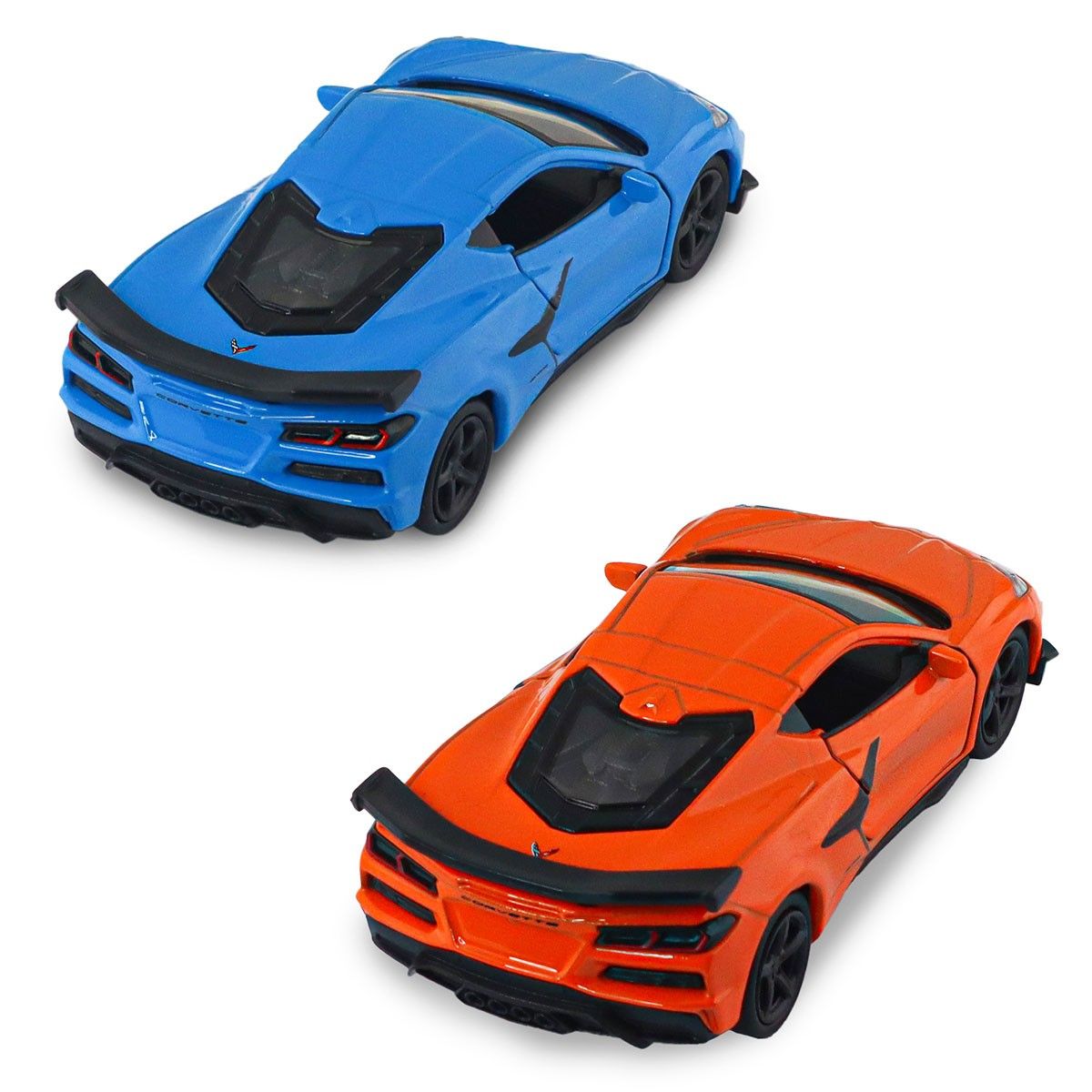 Автомодель - CHEVROLET CORVETTE Z06 2023 (помаранчевий, світло-блакитний)