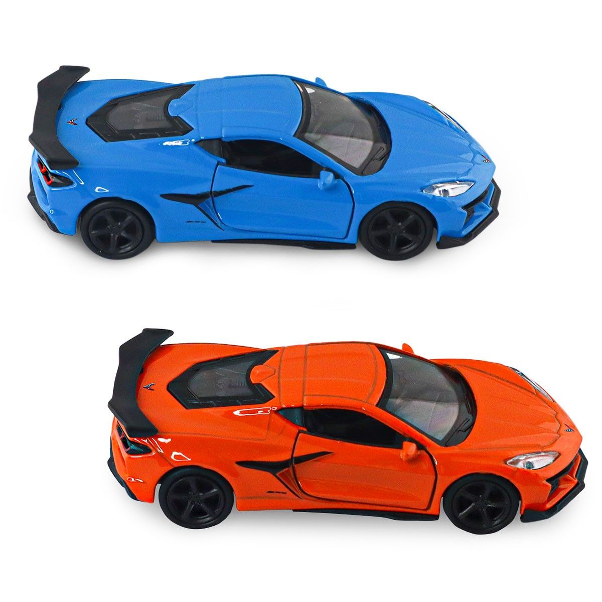 Автомодель - CHEVROLET CORVETTE Z06 2023 (помаранчевий, світло-блакитний)