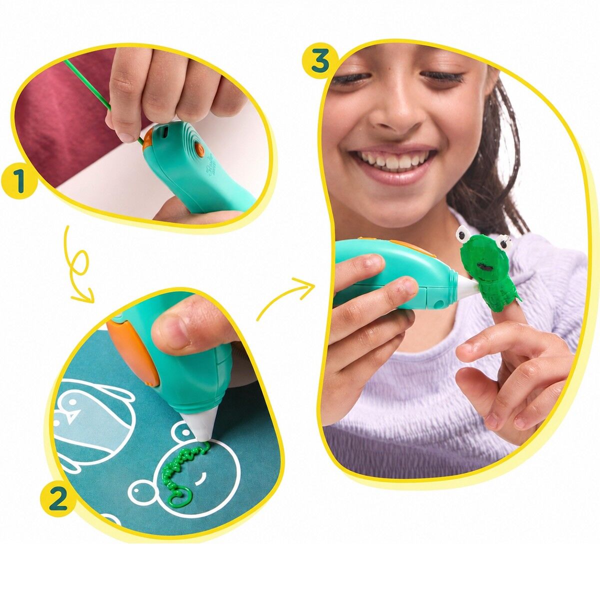 3D-ручка 3Doodler Start Plus для дитячої творчості - МЕГАКРЕАТИВ (147 стрижнів, 9 шаблонів)