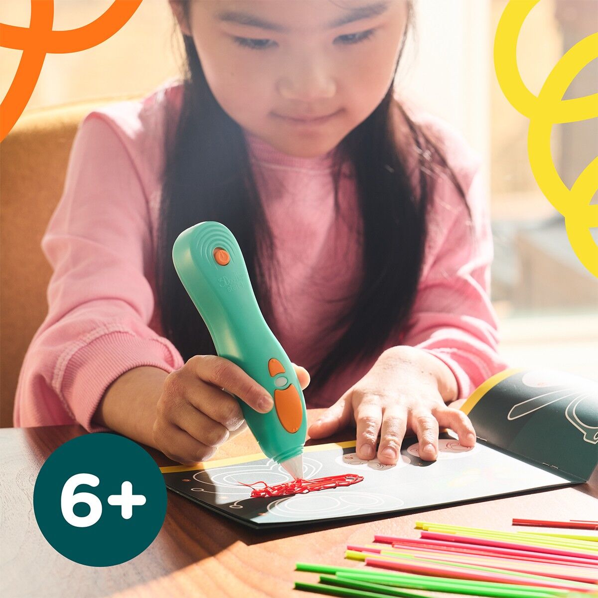 3D-ручка 3Doodler Start Plus для дитячої творчості - МЕГАКРЕАТИВ (147 стрижнів, 9 шаблонів)