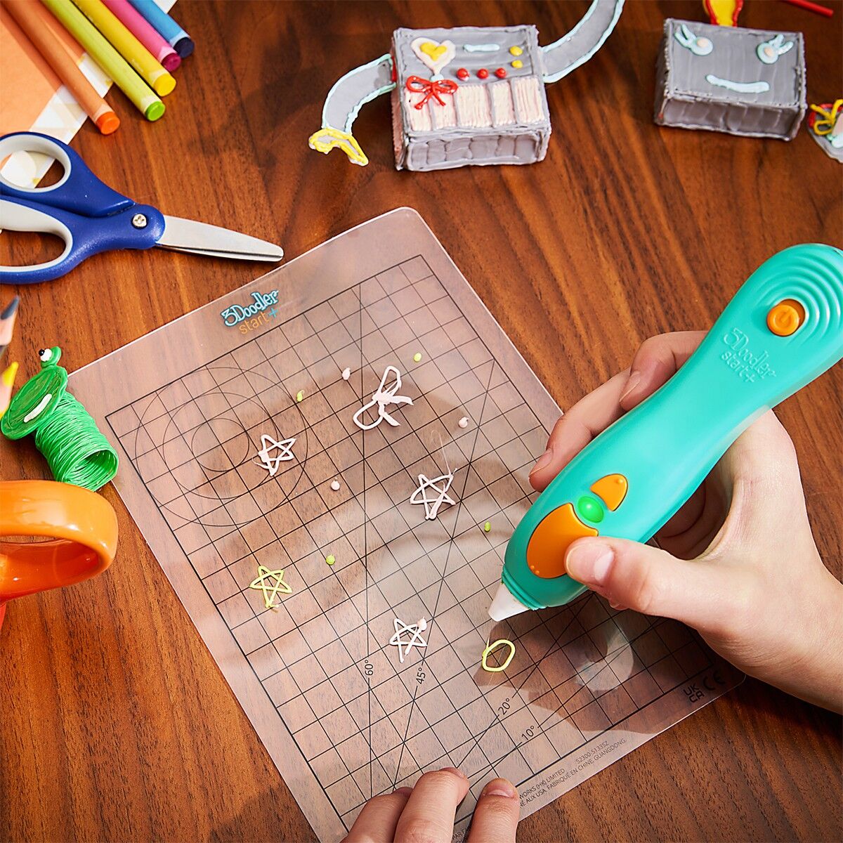 3D-ручка 3Doodler Start Plus для дитячої творчості - МЕГАКРЕАТИВ (147 стрижнів, 9 шаблонів)