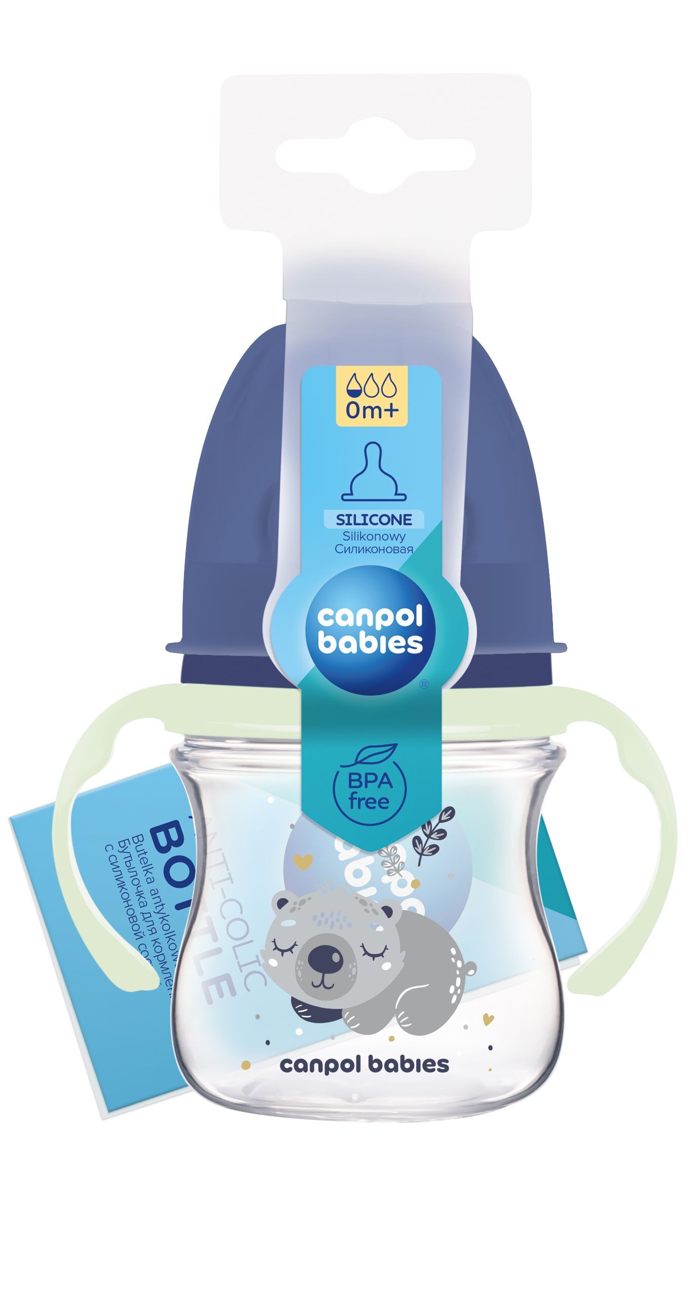 Canpol babies Пляшка антиколікова з широким отвором 120 мл Easystart Sleepy Koala - блакитна