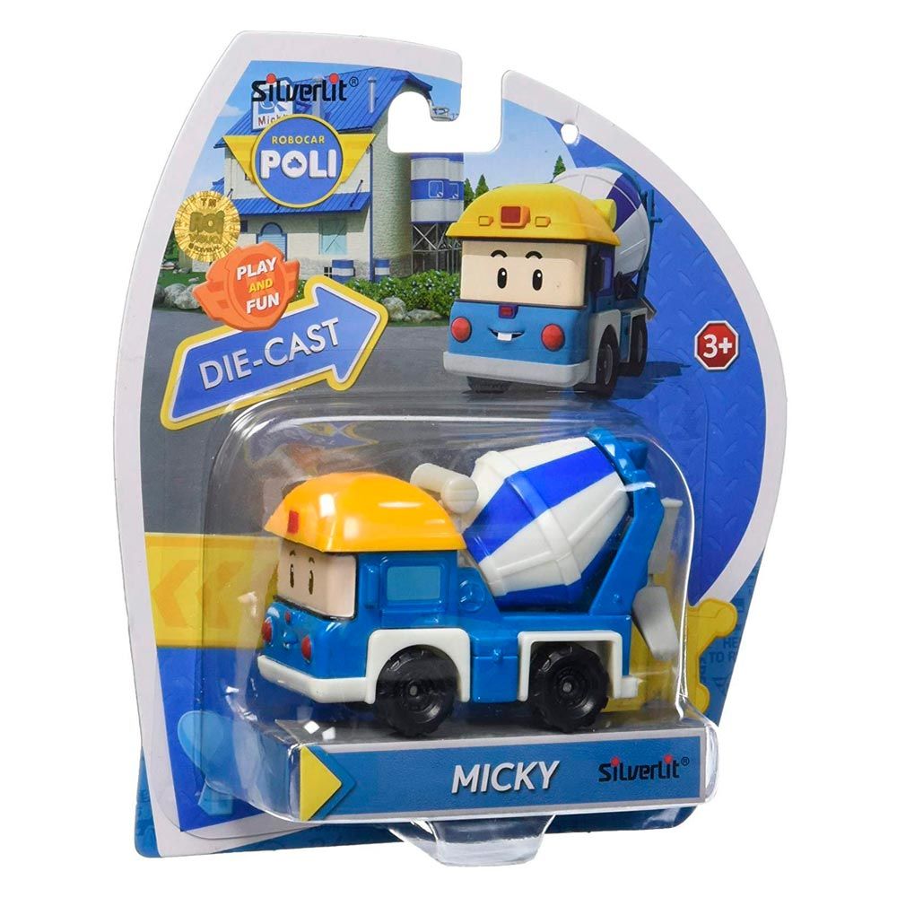 Фігурка Robocar Poli Мікі бетономішалка металева машинка 6 см (83256)