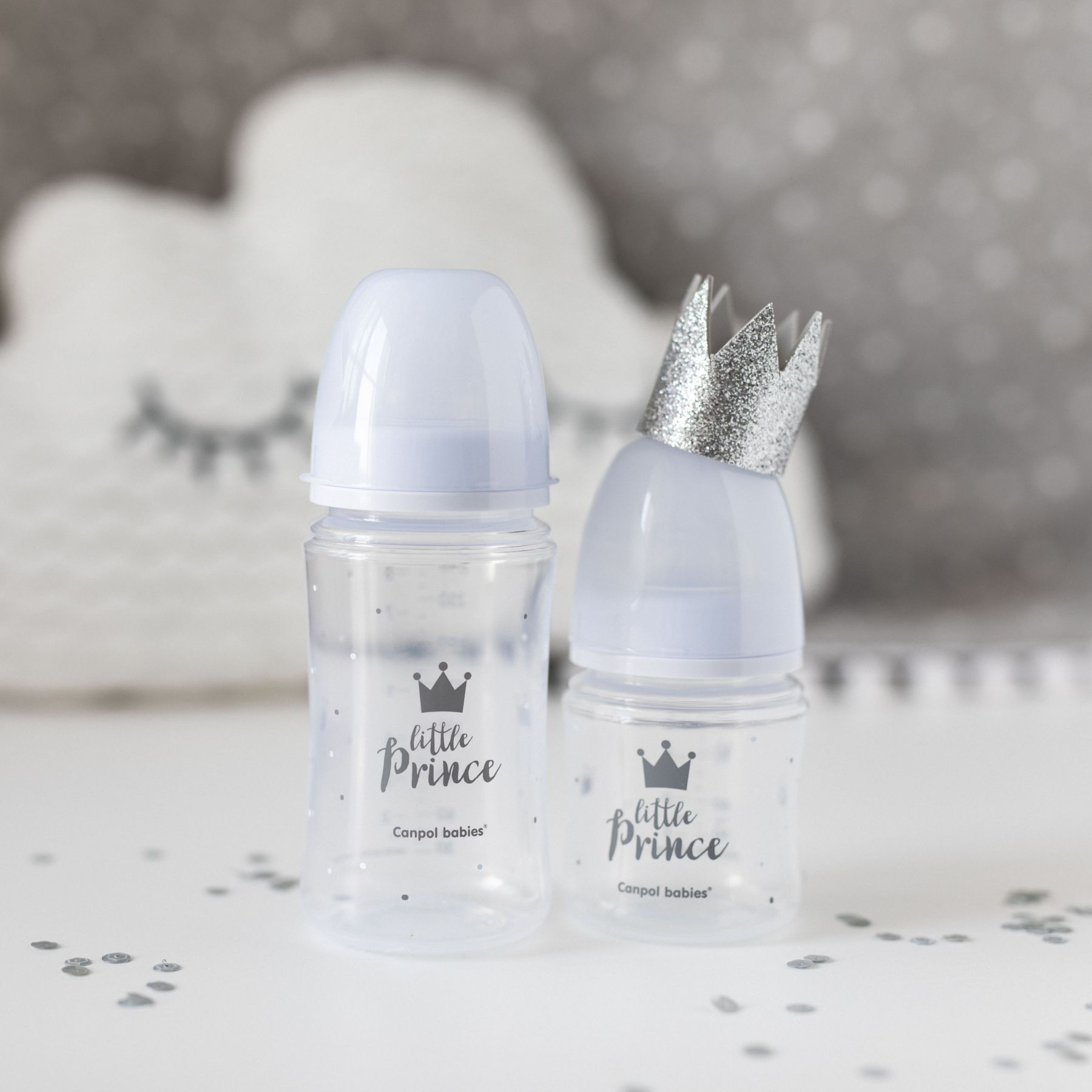 Canpol babies Пляшка антиколікова з широким отвором 240 мл PP Easystart Royal baby синя