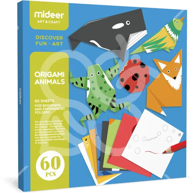 Оригамі Mideer Тварини, 60 аркушів (MD4015)