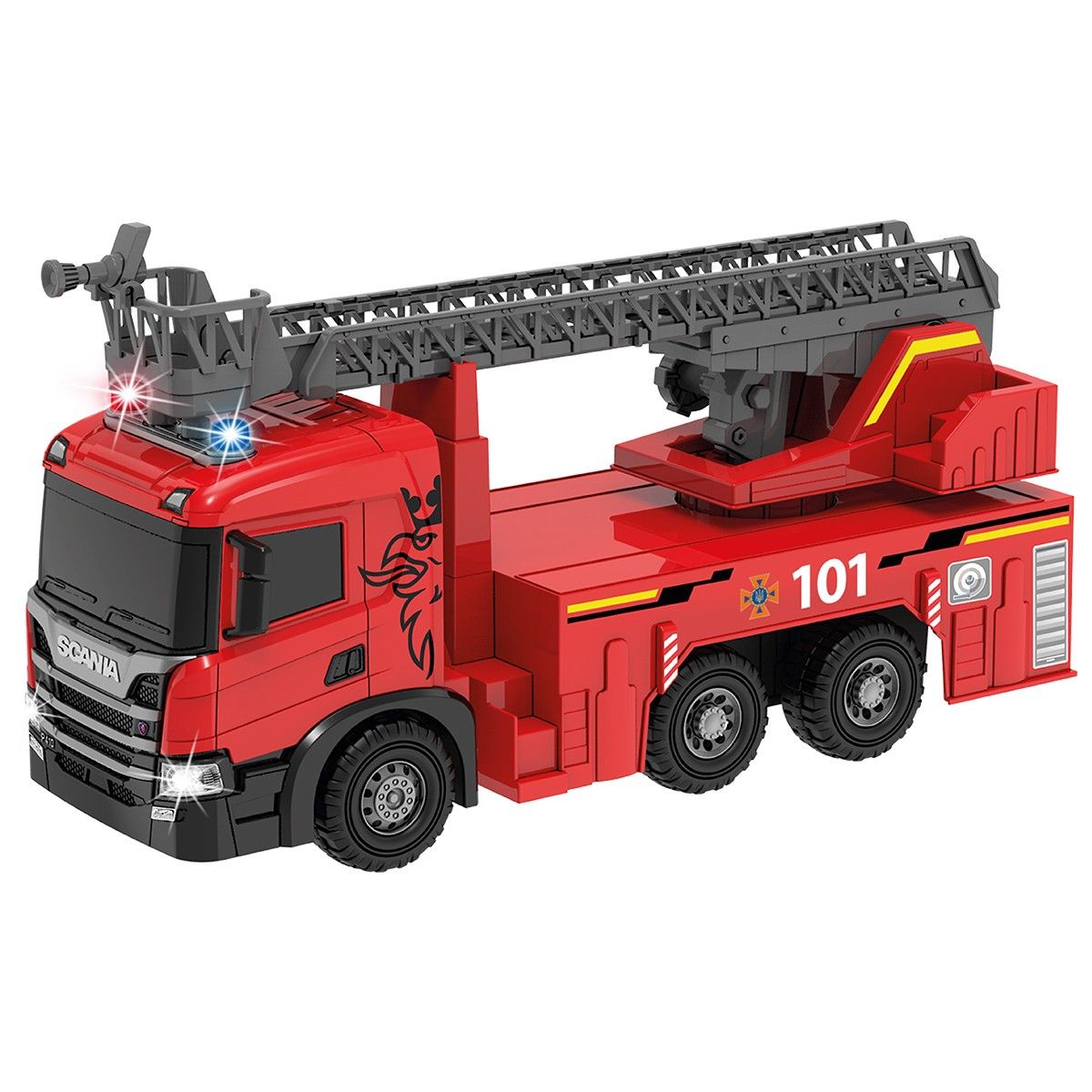 Автомодель серії "Super Big Truck" – ПОЖЕЖНА МАШИНА SCANIA (світло, звук, функ. води)