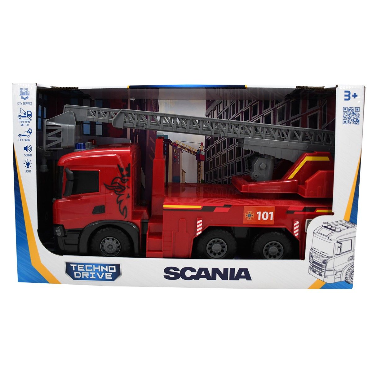 Автомодель серії "Super Big Truck" – ПОЖЕЖНА МАШИНА SCANIA (світло, звук, функ. води)