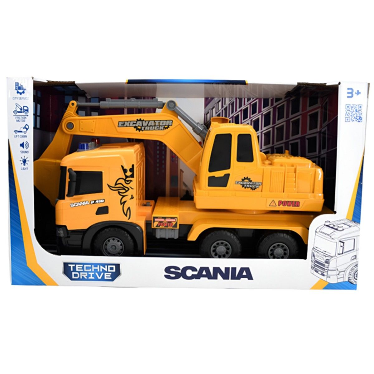 Автомодель серії "Super Big Truck" – ЕКСКАВАТОР SCANIA (світло, звук)