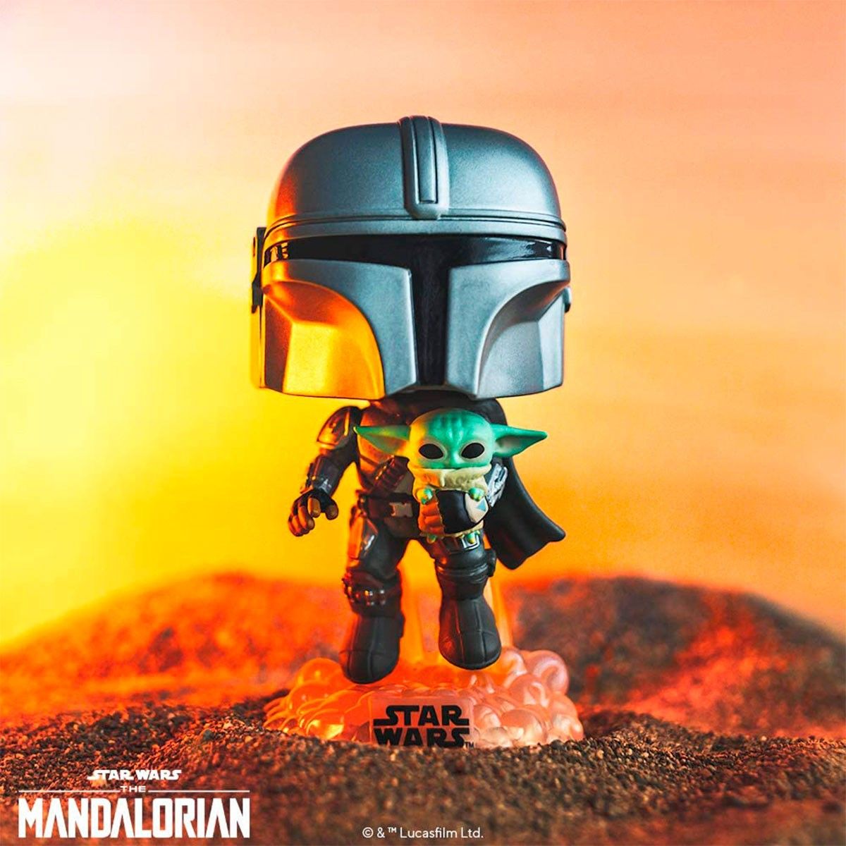 Ігрова фігурка FUNKO POP! серії "Мандалорець" - МАНДАЛОРЕЦЬ, ЩО ЛЕТИТЬ З МАЛЮКОМ