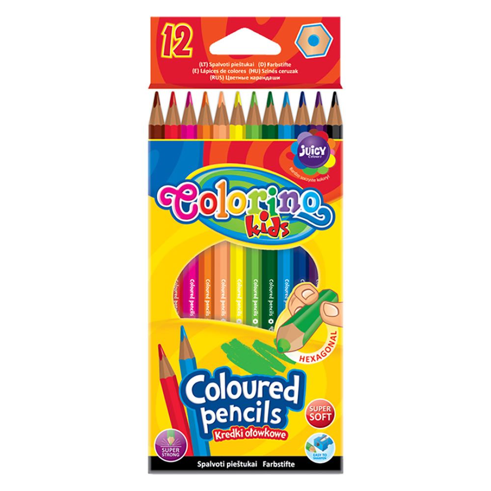 Олівці кольорові шестикутні Colorino 12 кольорів (14687PTR/1)