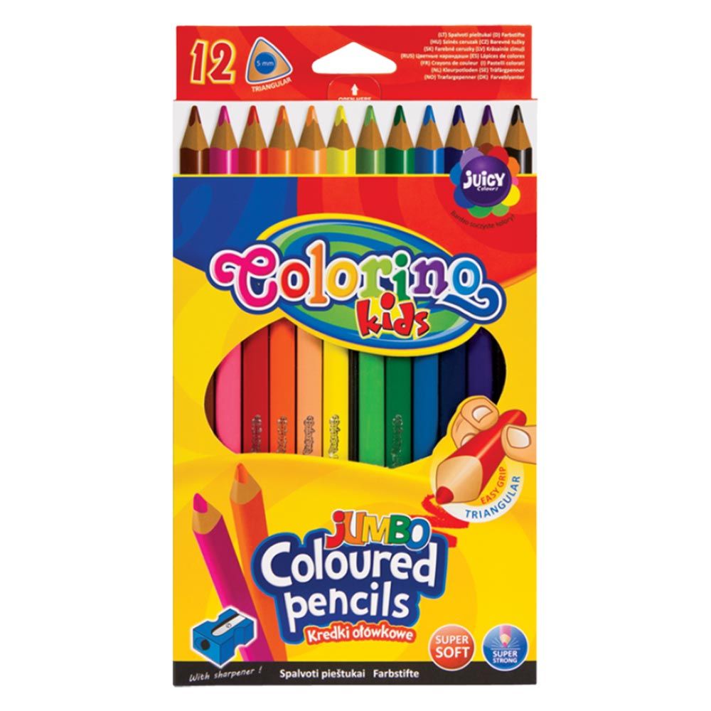 Олівці кольорові Colorino Jumbo з точилкою 12 кольорів (15530PTR/1)