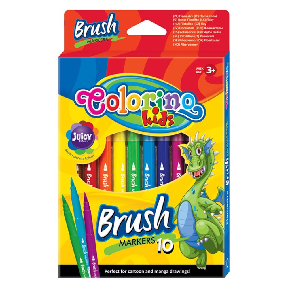 Фломастери Colorino Brush 10 кольорів 10 шт (65610PTR)