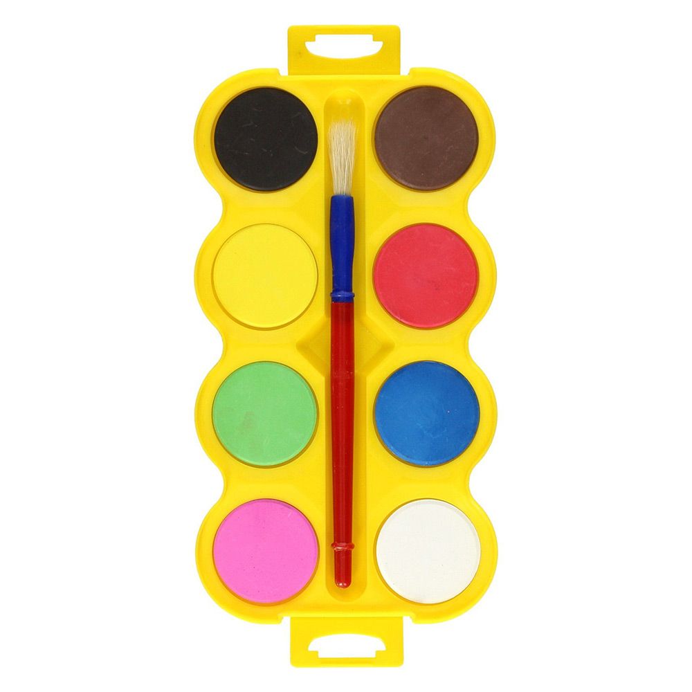 Фарби акварельні Colorino Jumbo 8 кольорів і пензлик (32612PTR)