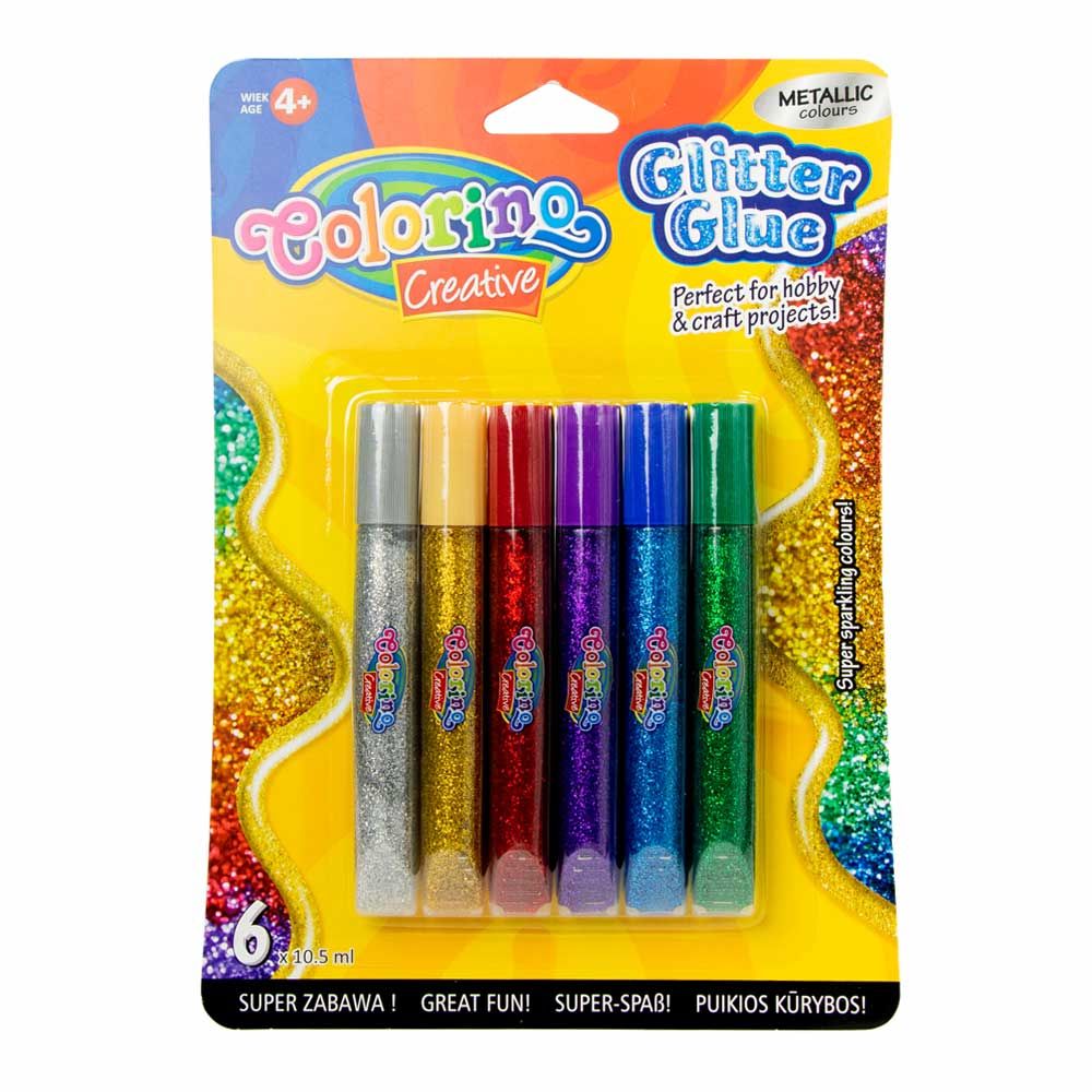 Клей з блискітками Colorino металік 10.5 мл 6 шт (68826PTR)
