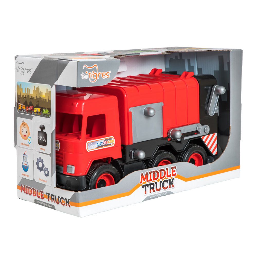 Машинка Tigres Middle truck Червоний сміттєвоз (39488)