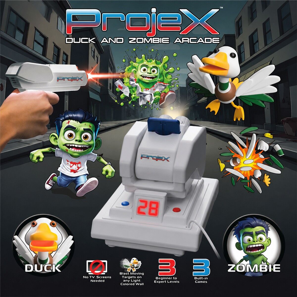 Ігровий набір для лазерних боїв – ПРОЕКТОР PROJEX ONE (1 ігр. бластер, слайд-цілі)