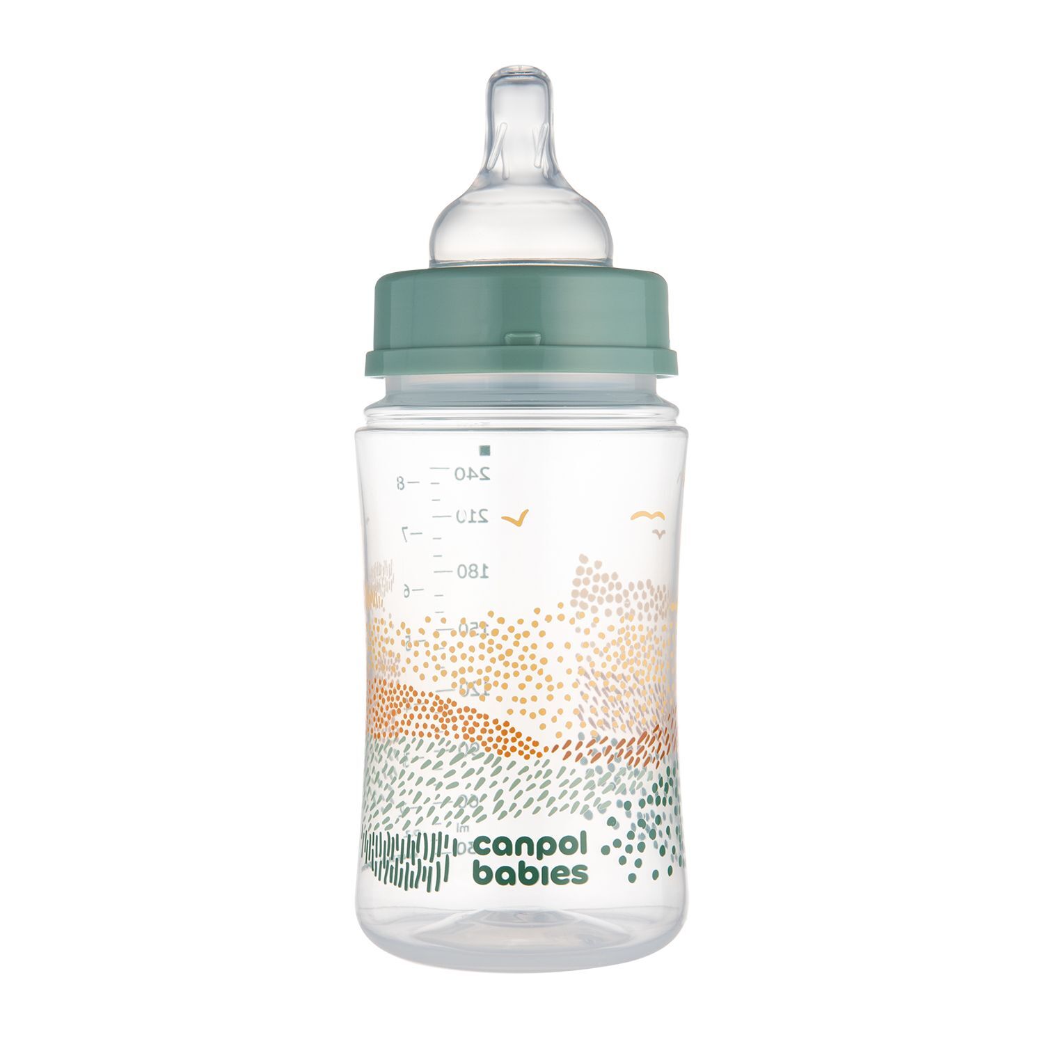 Canpol babies Пляшка антиколікова з широким отвором 240 мл Easystart MOUNTAINS - зелена