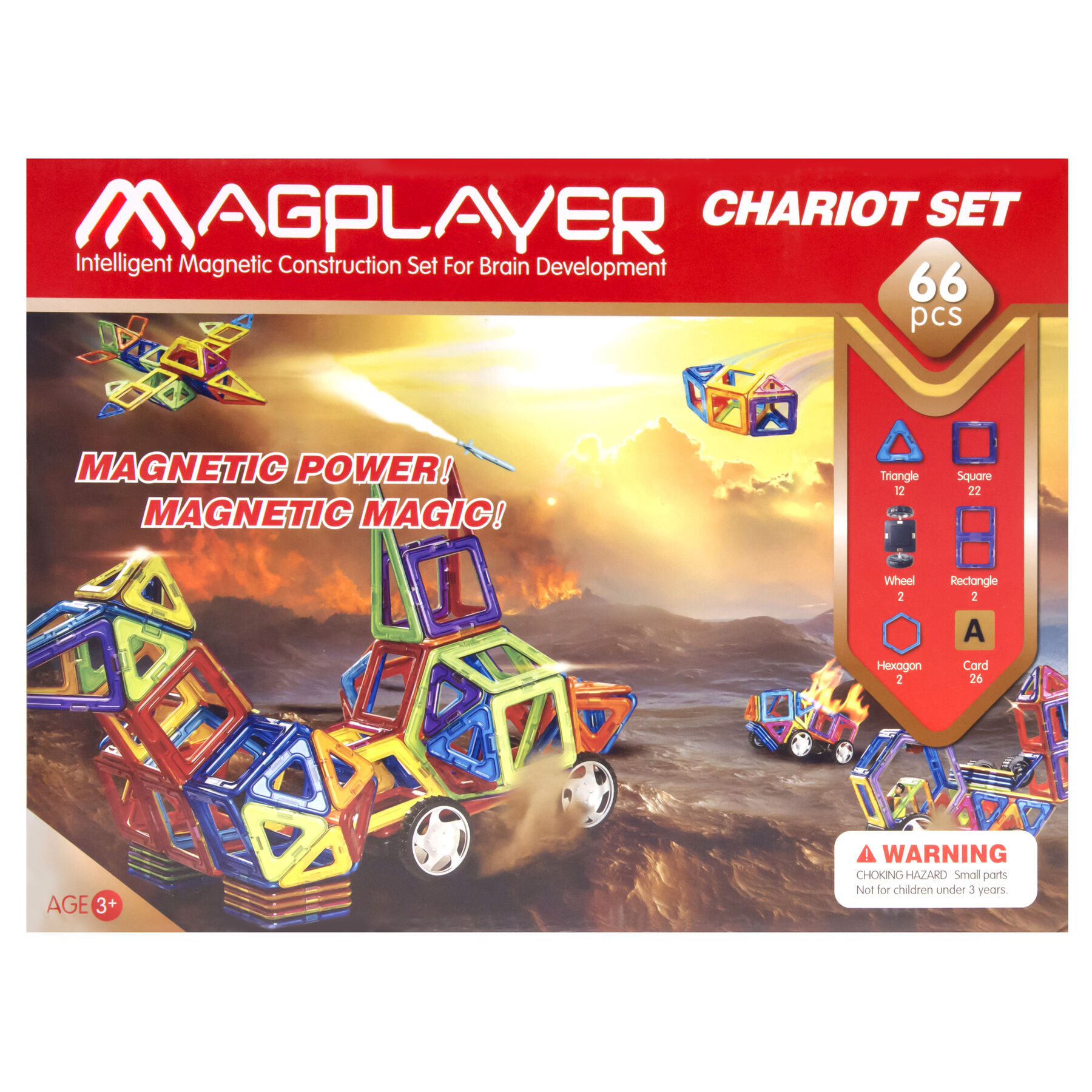 Конструктор Magplayer Магнітний набір 66 елементів (MPA-66)