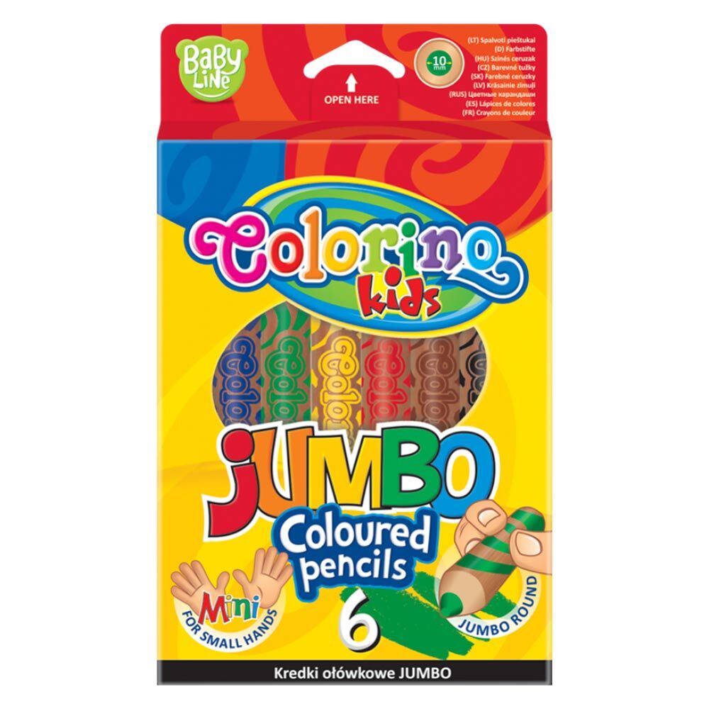 Олівці кольорові Colorino Jumbo 6 кольорів з точилкою (33121PTR)