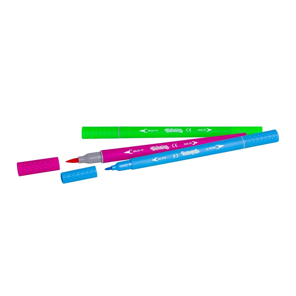 Фломастери Colorino Brush&Fine tip 2-х сторонні 12 кольорів (92500PTR)