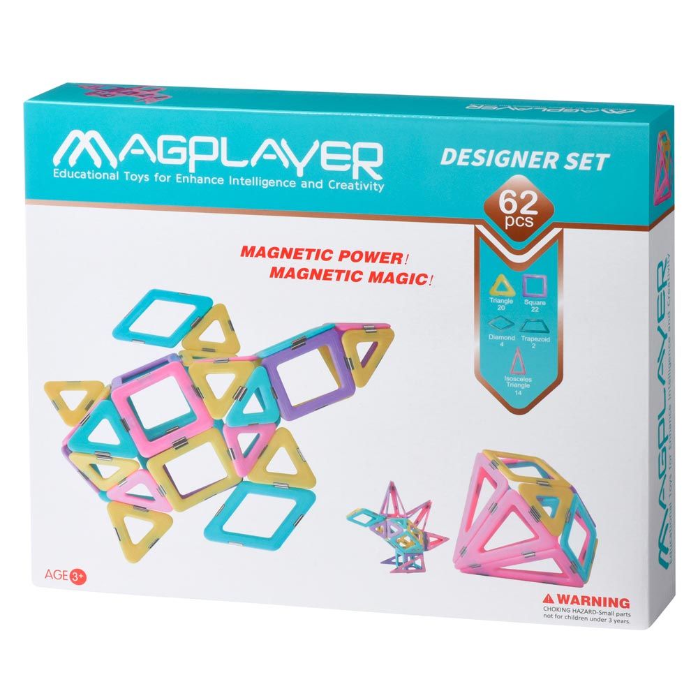 Конструктор Magplayer магнітний 62 елементи (MPH2-62)