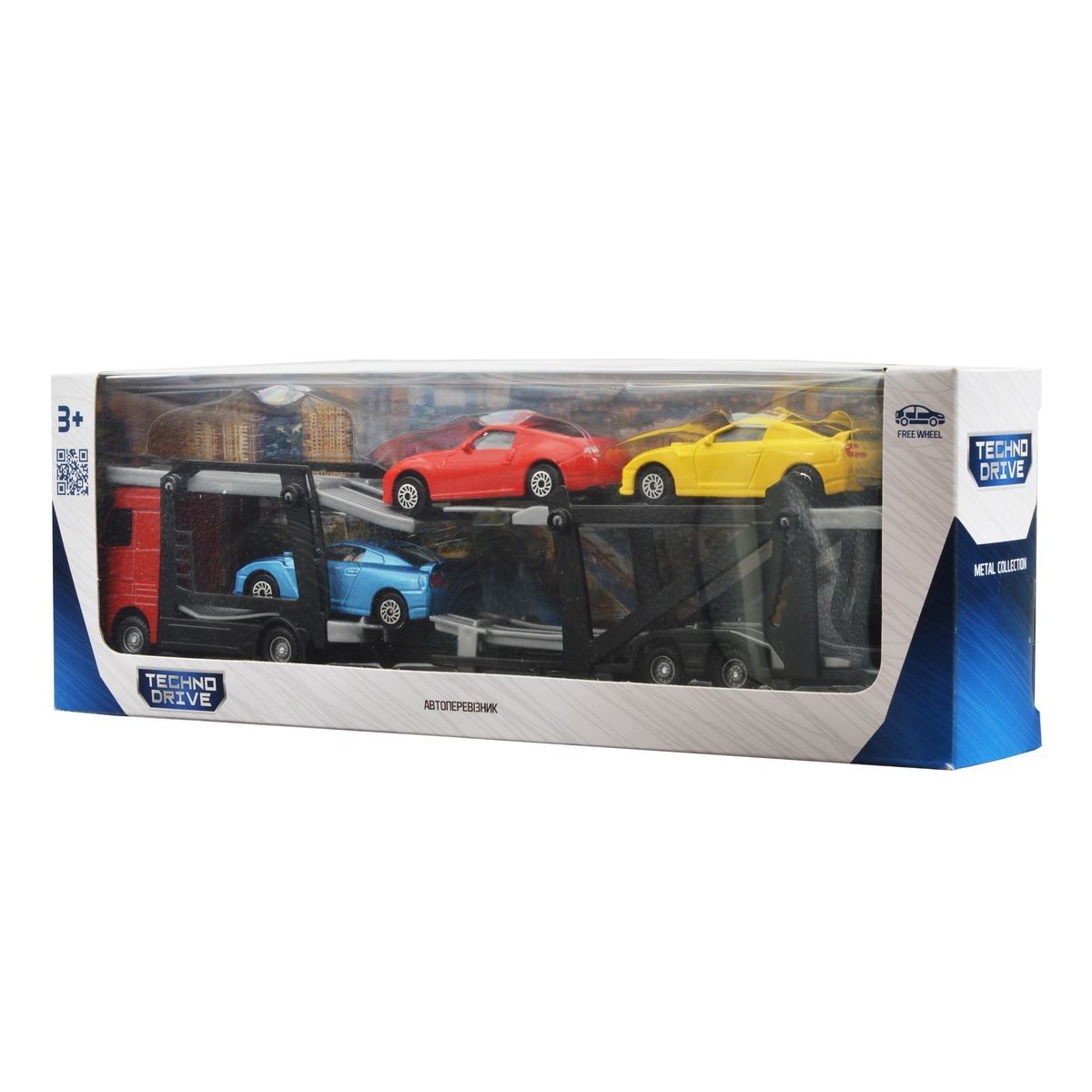 Ігровий набір – АВТОПЕРЕВІЗНИК (автоперевізник, 3 машини, 1:60, 26cm)