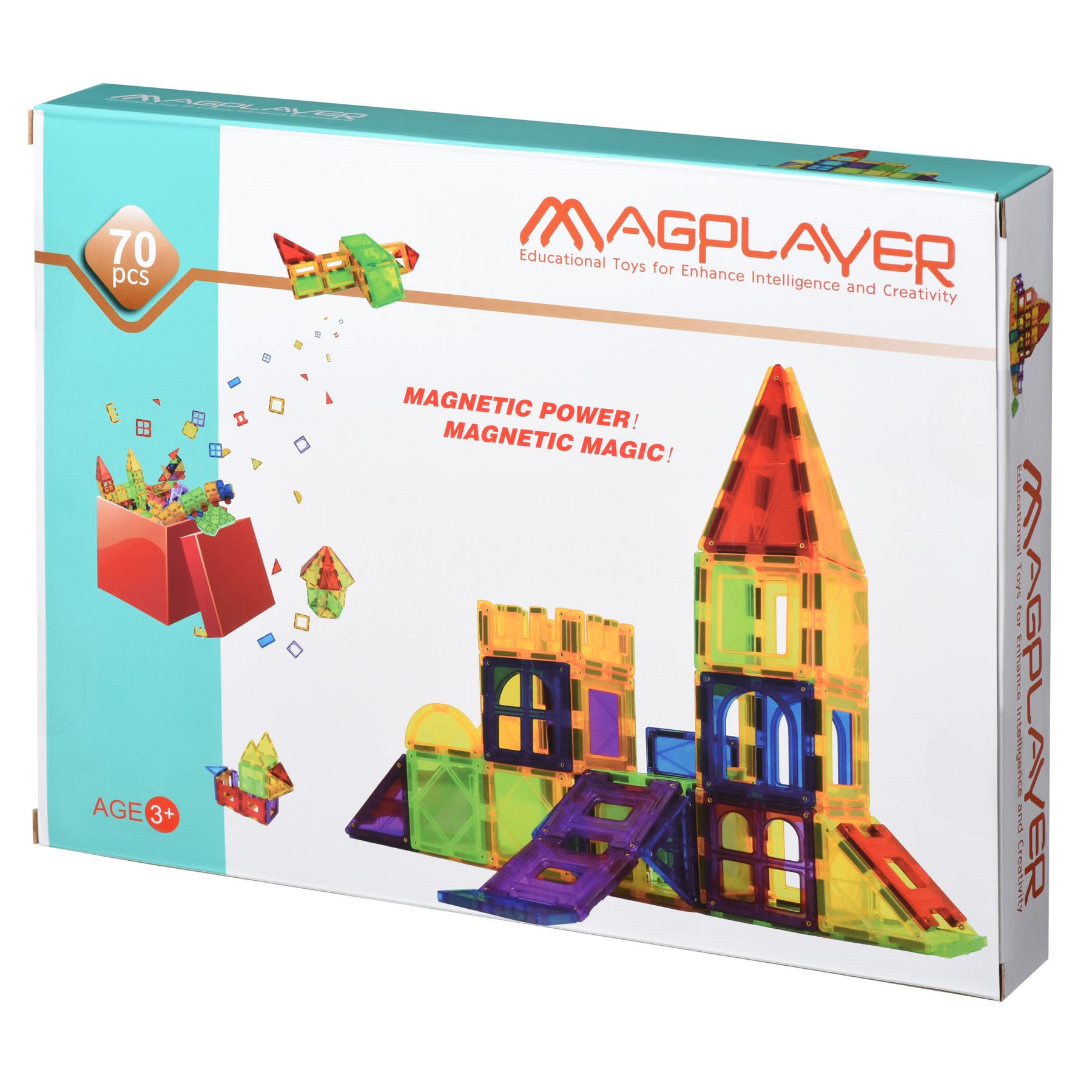 Конструктор Magplayer Магнітні плитки 70 елементів (MPL-70)