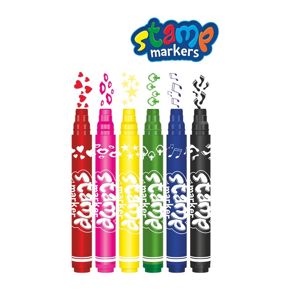 Фломастери Colorino 6 кольорів двосторонні зі штампиком (36122PTR)