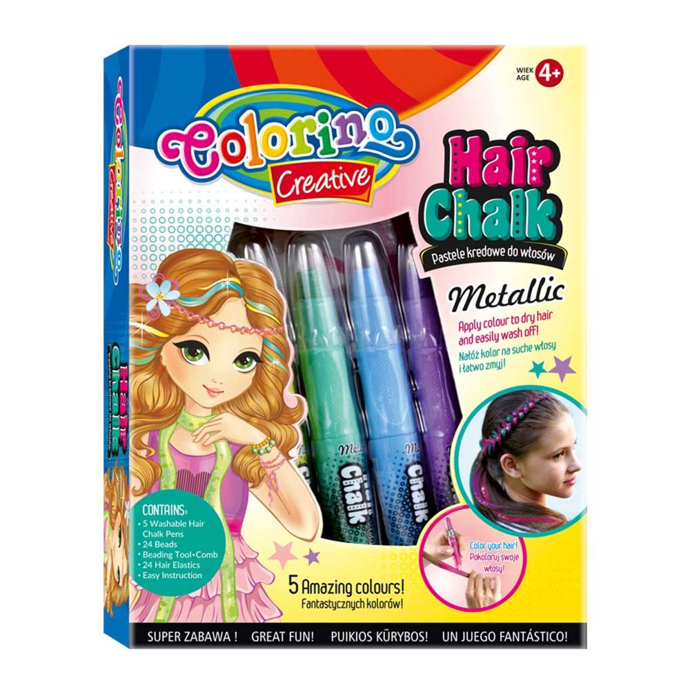 Крейда Colorino 5 кольорів для волосся металізована (37046PTR)